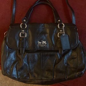 Coach black leather bag
